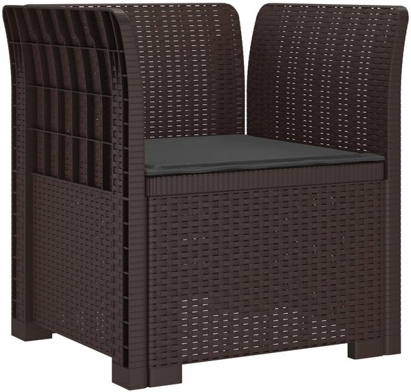 vidaXL 1-Sitzer Sessel mit Kissen Rattan-Look PP Braun 8011857