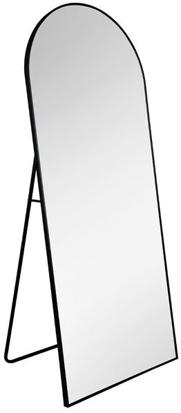 Stand- & Wandspiegel Britt, Glas, Metall, Schwarz, Verspiegelt, 70 x 170 x 4 cm