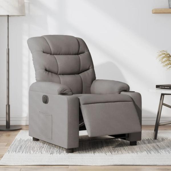 vidaXL Relaxsessel Elektrisch Taupe Stoff 3206634