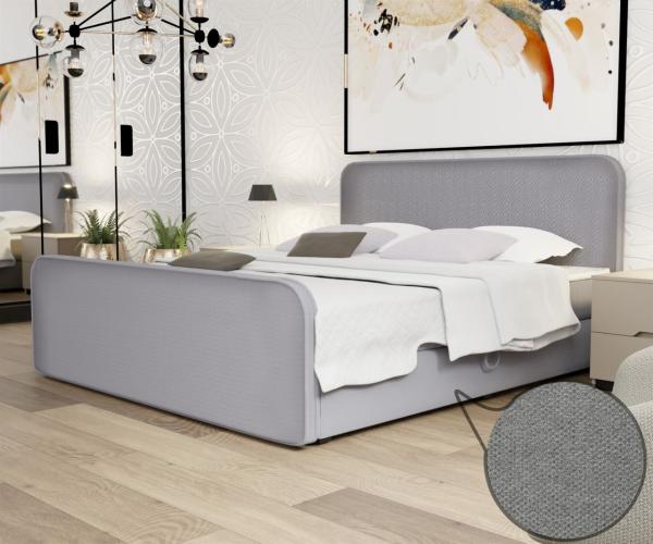 Boxspringbett Schlafzimmerbett MABEL 120x220cm Stoff Brooklyn Zementgrau Bild 2