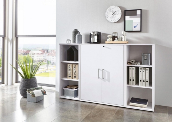 FMD Möbel - CALVIA 7 - Regal breit m. 3 Fächern - melaminharzbeschichtete Spanplatte - Brillantweiß - 89,1 x 112,5 x 39,9cm Bild 3