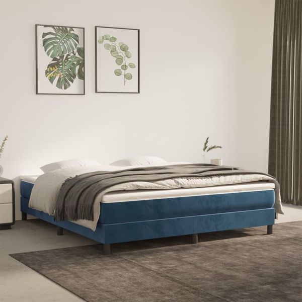 vidaXL Taschenfederkernmatratze Mittel Dunkelblau 160x200x20 cm Samt 347832