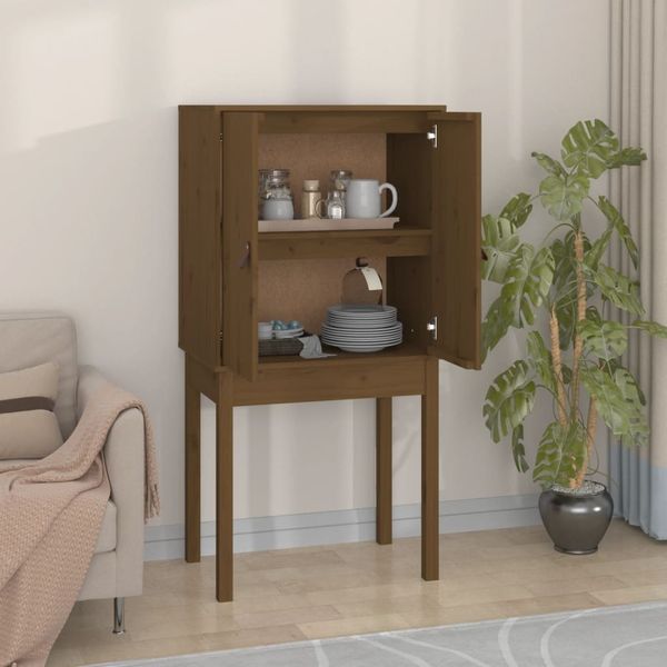 Highboard, BuffetSchrank, Büroschrank Honigbraun 60x40x120 cm Massivholz Kiefer