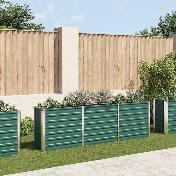 vidaXL Garten-Hochbeet Verzinkter Stahl 240×40×77 cm Grün 47041