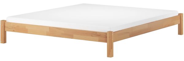 Doppelbett Futonbett ohne Kopfteil 200x200 Buche Massivholz V-60. 84-20 inkl. Rollrost und Matratze