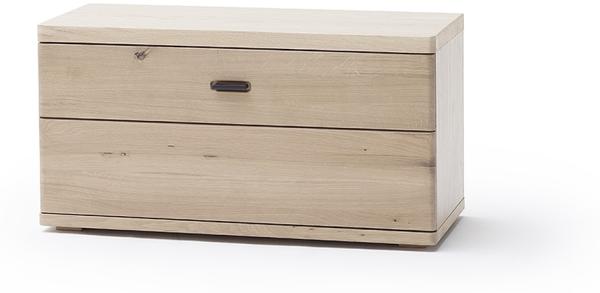 Bank >Barceloni< in Balkeneiche Bianco aus Holz - 90x47x38cm (BxHxT)