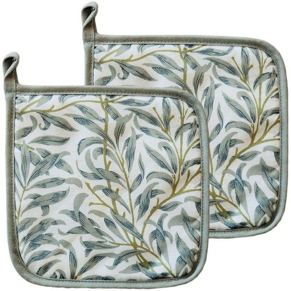 matches21 HOME & HOBBY Topflappen Topflappen Olivenblätter mediterran Druck grün 20x20 cm, (2-tlg)