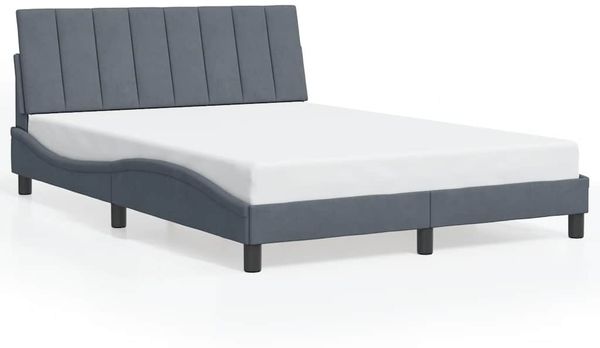 Doppelbett, Bettgestell Modernen ohne Matratze Dunkelgrau 140x200 cm Samt d2214e
