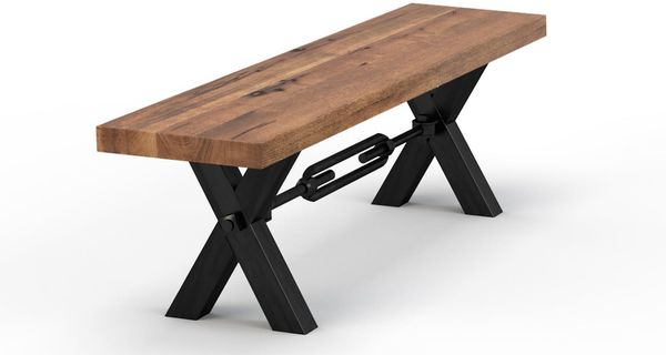 Bank KANSAS Sitzbank Industrial Design 240 cm Rustic Oak