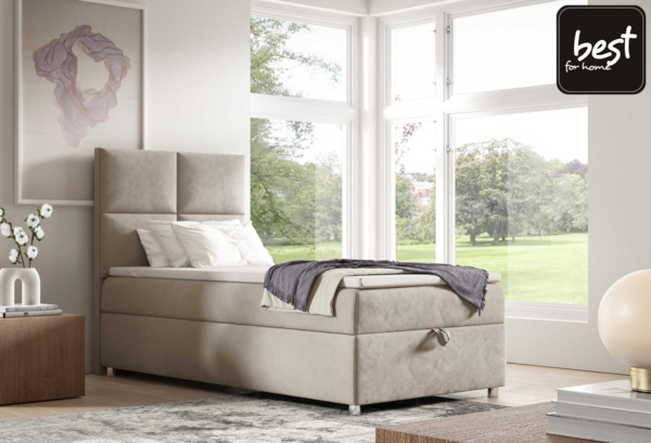 Best for Home Boxspringbett K2 SINGLE mit Bettkasten mit Lieferung (Grun 70x200) Bild 2