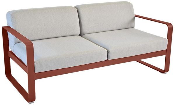 Bellevie Lounge-Sofa 2-Sitzer 20 Ockerrot 79 Flanellgrau