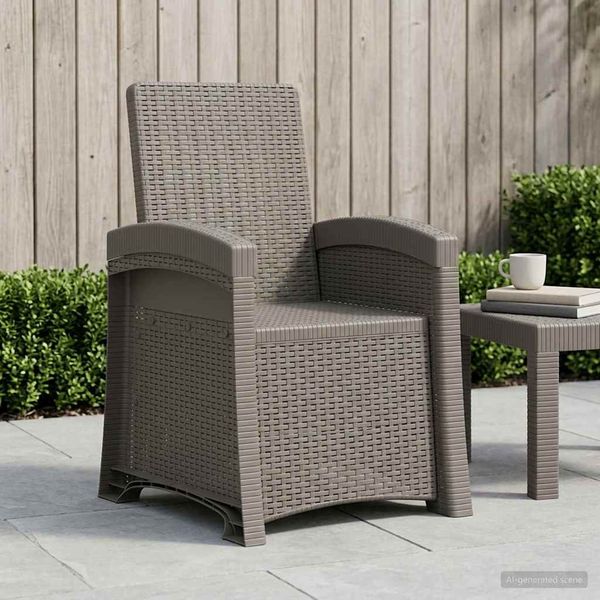 vidaXL Liegesessel Garten Rattan-Optik Hellgrau PP 8011995