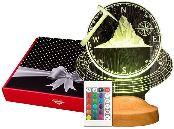 Geschenkelampe LED Nachttischlampe Geologe Alpinist Geophysiker 3D Nachtlicht Berufsgeschenk, Leuchte 7 Farben fest integriert, Geschenk für Berufseinstieg, Hobby, Bergsteiger, Freunde, Kollegen
