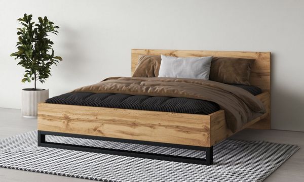 Home affaire Bettgestell Bronne, Made in Europe, mit Kufe in Metalloptik, FSC-zertifiziert, wahlweise in 3 Breiten