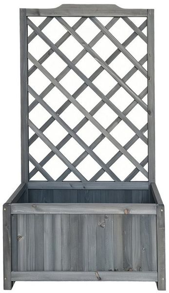 HTI-Living Pflanzkübel Pflanzkübel mit Rankgitter Heidi XL Grau (Stück, 1 St, 1x Pflanzkübel mit Rankgitter), Blumenkasten mit Spalier Holz