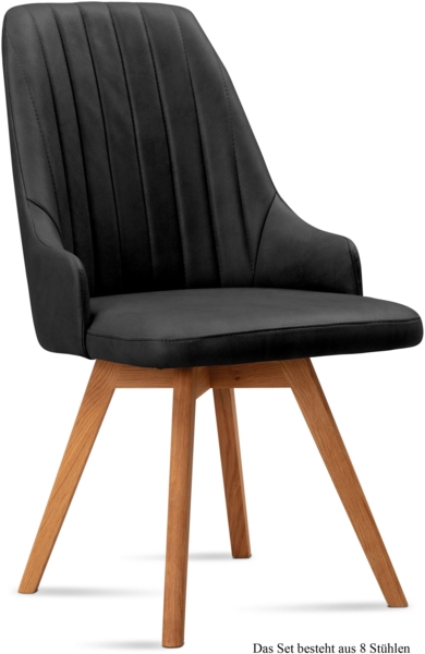 Esszimmerstuhl (8er-Set) Domka 52x91x60 Eiche geölt/Anthrazit