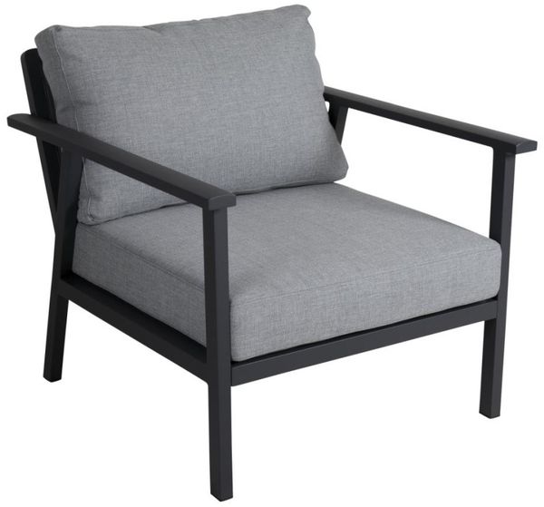 Gartensessel Samvaro Big von Brafab, aus Aluminium mit Olefin-Stoff, modern, anthrazit, inkl. Kissen