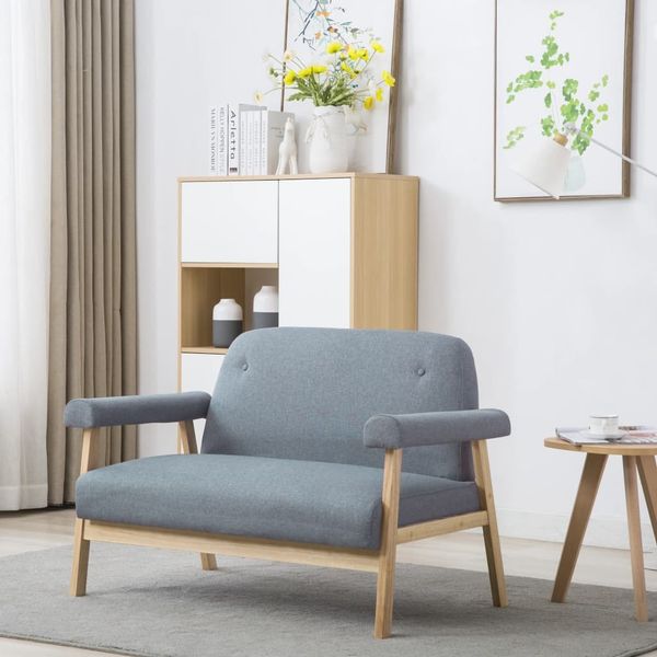 vidaXL 2-Sitzer-Sofa Stoff Hellgrau 246643