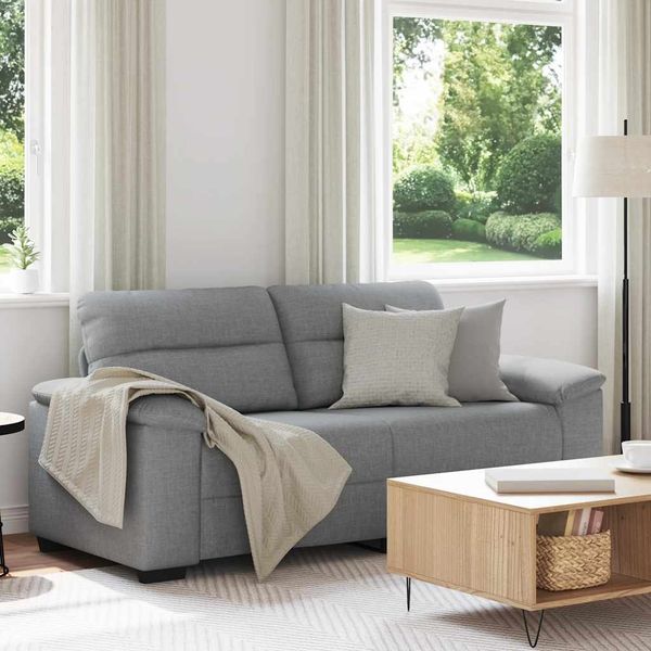 vidaXL 2-Sitzer-Sofa Hellgrau 180x81x84 cm Stoff 4105307
