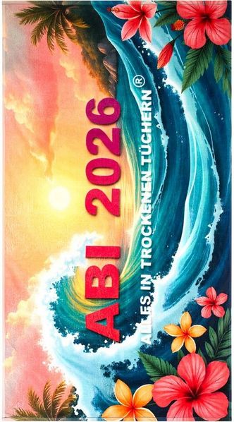 Egeria Strandtuch ABI 2026, Frottiervelours (1-St), 75x150 cm, "ABI 2025-Alles in trockenen Tüchern", Velours