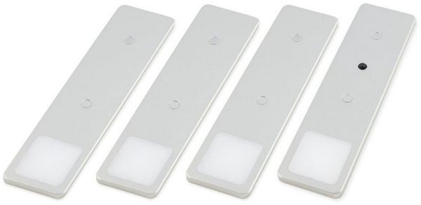 kalb LED Unterbauleuchte LED Unterbauleuchte Solid2, SET silbergrau, mech. Schalter, 3W, 4er Set neutralweiß, warmweiß/neutralweiß