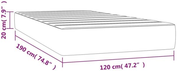 vidaXL Taschenfederkernmatratze Mittel Dunkelgrau 120x190x20 cm Stoff 4007142 Bild 5