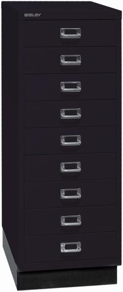 Bisley MultiDrawer™, 39er Serie mit Sockel, DIN A3, 9 Schubladen, Farbe schwarz