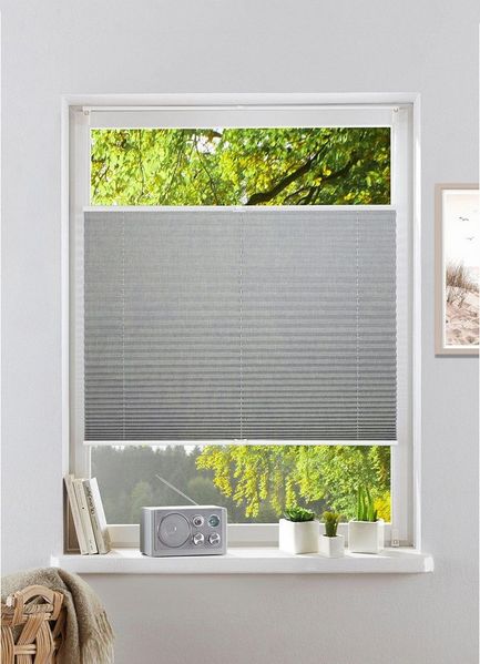OTTO home Plissee WILLA, Lichtschutz, ohne Bohren, verspannt, Klemmfix, NEUHEIT in Leinenoptik