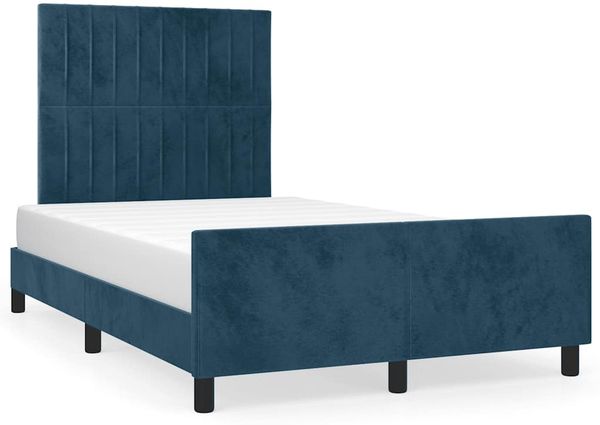 Einzelbettgestell Design für Erwachsene ohne Matratze Dunkelblau 120x200 cm Samt d4379e