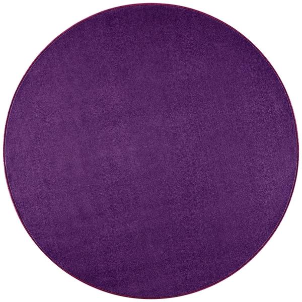Kurzflor Teppich Nasty, rund - violett - 133 cm Durchmesser