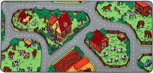 Primaflor-Ideen in Textil Kinderteppich Spielteppich BAUERNHOF, Made in Belgium, rechteckig, Höhe: 5 mm, Straßen-Teppich, Kinderzimmer