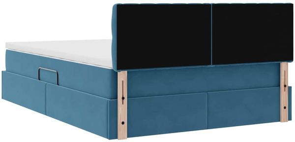 vidaXL LED-Speicherbett mit Matratze Dunkelblau 140 x 200 cm Samt 3371461 Bild 12