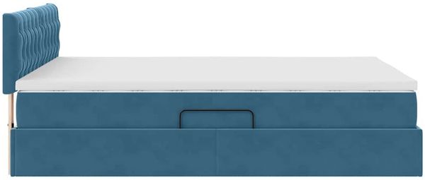 vidaXL LED-Speicherbett mit Matratze Dunkelblau 140 x 200 cm Samt 3371461 Bild 11