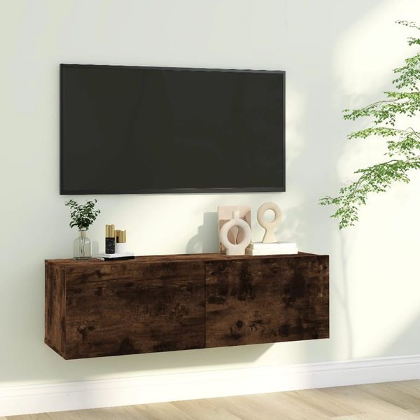 vidaXL TV-Wandschrank Räuchereiche 100x30x30 cm Holzwerkstoff 815096