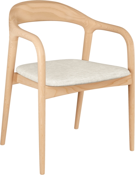 skølm 'Sól' Armlehnstuhl 2er-Set, Massivholz lackiert, natur, vormontiert, bis 125 kg belastbar, mit Sitzpolster Bild 3