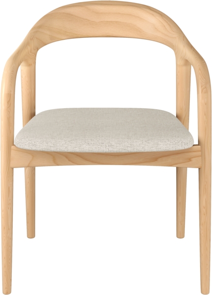 skølm 'Sól' Armlehnstuhl 2er-Set, Massivholz lackiert, natur, vormontiert, bis 125 kg belastbar, mit Sitzpolster Bild 7