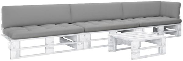 vidaXL 4-tlg. Paletten-Lounge-Set Weiß Imprägniertes Kiefernholz 3066711