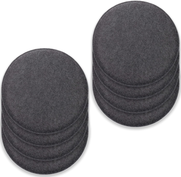 Dynamic 24 Rubberneck Filz Sitzkissen, Dunkelgrau, 8 Stück (1er Pack), rund
