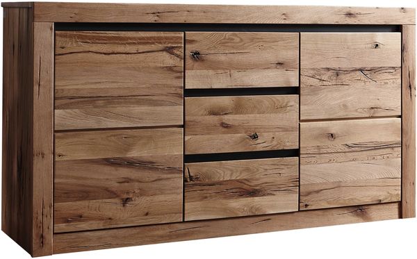 Sideboard Wildeiche / Zerreiche 155x43x80 braun geölt MONTREUX #354