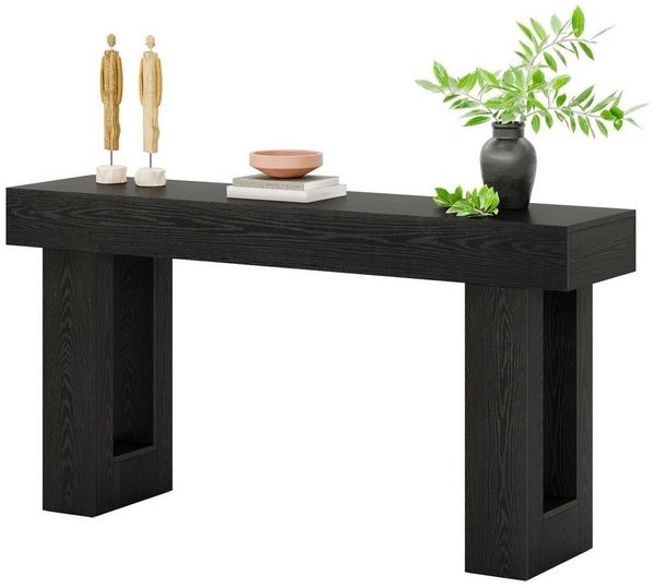 Tribesigns Konsolentisch 160 cm, Schmaler Landhausstil Tisch für hinter dem Sofa (160B x 35T x 85H cm), Naturholzoptik, Beistelltisch für Flur, Wohnzimmer und Eingangsbereich