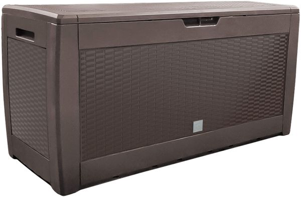 VOUNOT Gartenbox Aufbewahrung Wasserdicht 310 Liter, Aufbewahrungsbox Garten, Auflagenbox Groß, Kissenbox, Braun