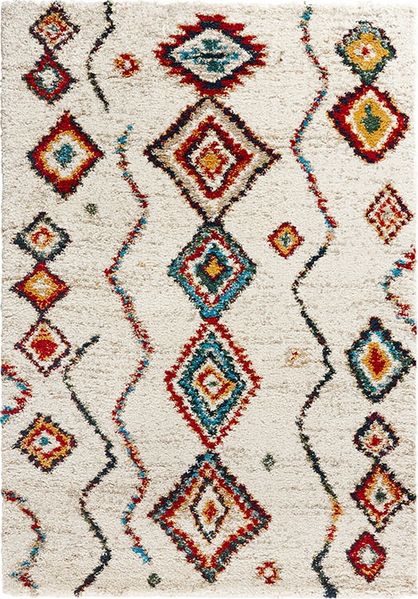 Hochflor Teppich Langflor Geometric creme - 120x170x3cm