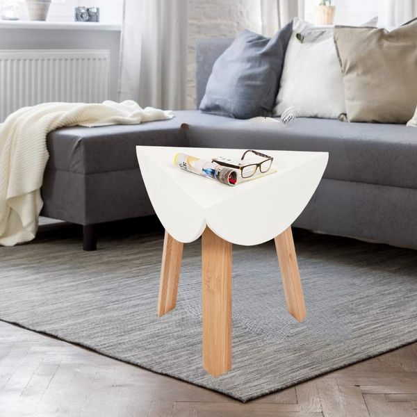Design Beistelltisch WHIZAZ L60cm Weiß Telefontisch Sofatisch Nachttisch Couchtisch