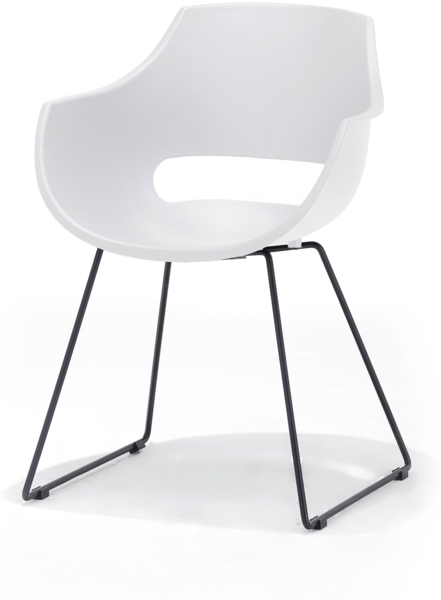 4er Set Schalenstuhl Rockville II - Weiß / Schwarz