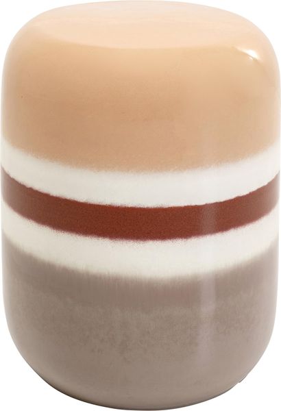 Kare Design Beistelltische Mule, Greige/Beige/Braun, 34cm Durchmesser, Ablagetisch, Steintisch, Wohnzimmertisch, Blumenständer