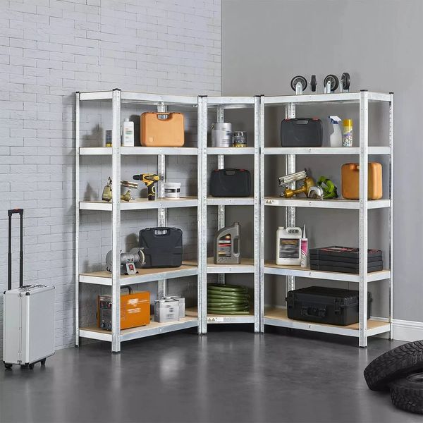 Sanotechnik Eck Schwerlastregal, Metall, zink, 77x77x180 cm