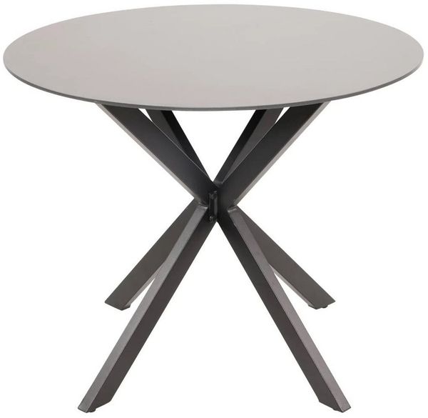 Lesli Living Gartentisch Tafel Kaffeetisch Tisch rund ø90x73 cm Aluminium Glas
