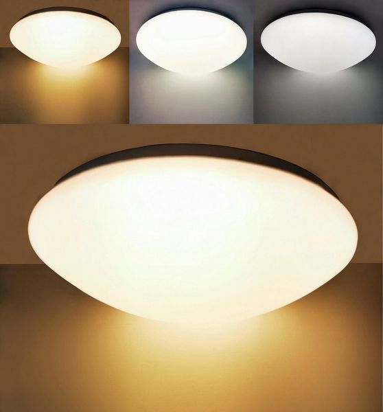 TRANGO LED Außen-Deckenleuchte, 3105 Modern IP44 LED Deckenstrahler mit CCT Farbtemperatur-Steuerung (durch ON/OFF Lichtschalter) Lichtfarbe 3000K I 4000K I 6000K in Rund *NOAH* inkl. 1x 20 Watt LED Modul - weißes satiniertes Acryl Lampenschirm, CCT, T...