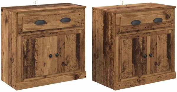 2 Stk. Sideboards, Kommoden Altholz 70 x 35,5 x 67,5 cm Holzwerkstoff j3424p