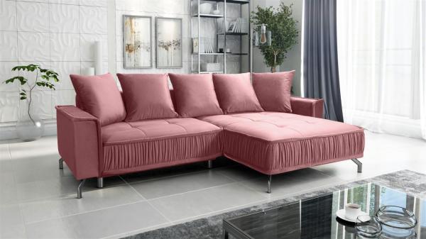 Ecksofa Schlafsofa Sofa FLORENCE Stoff Element Altrosa Ottomane Rechts